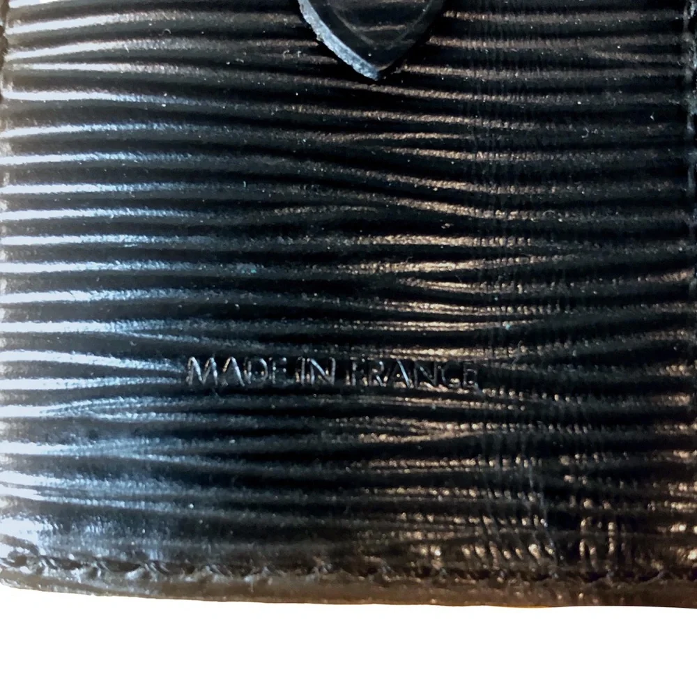 Louis Vuitton Black Epi Leather Luggage Tag and Poignet Set